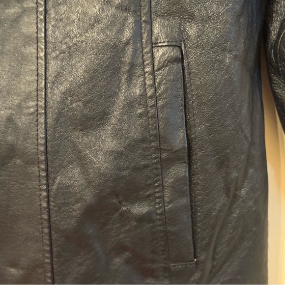 Vintage Serge Platini Milan Italy Women 2XL Black Genuine Leather Classic Jacket - Picture 3 of 6